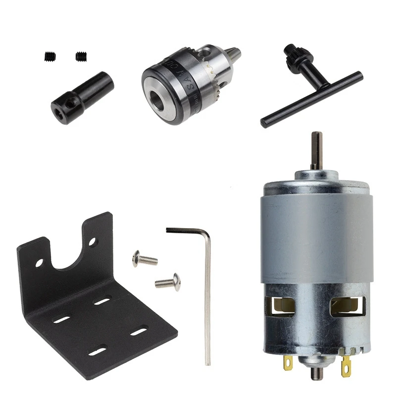 

Dc 12-24V Lathe Press 775 Motor with Miniature Hand Drill Chuck and Mounting Bracket 775 Dc Motor 10000Rpm for Diy Assembly