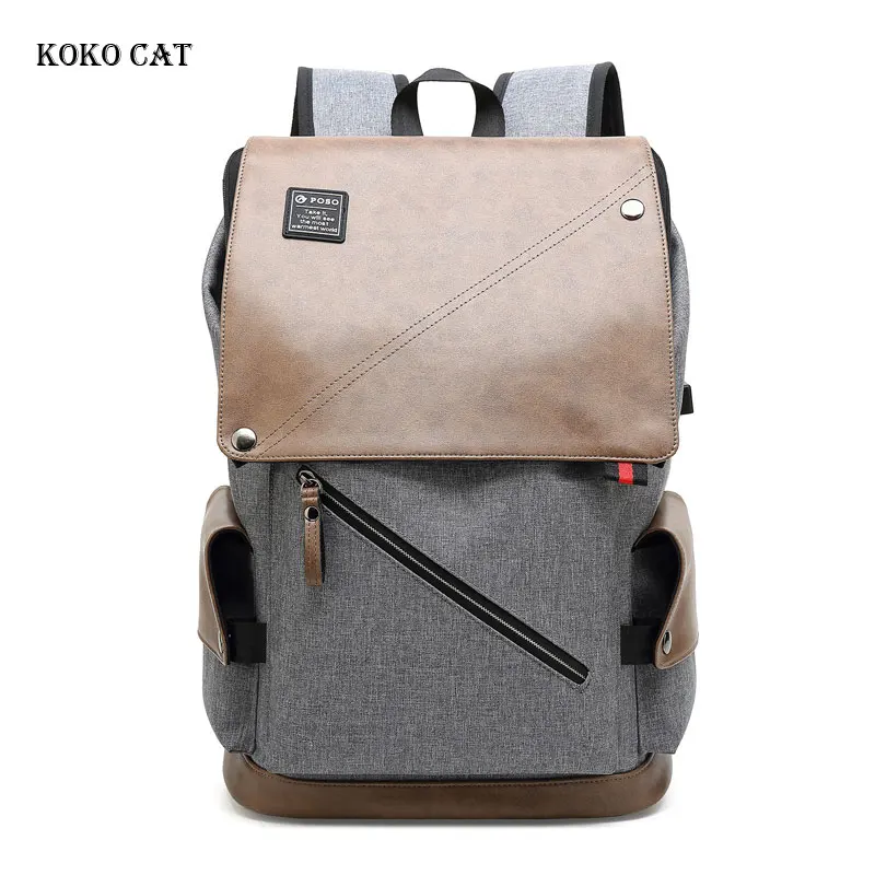 

15.6inch Oxford Casual Laptop Backpack for Teenagers Boys Male Waterproof School Bags with USB Charging Men's Bag Pack Mochila