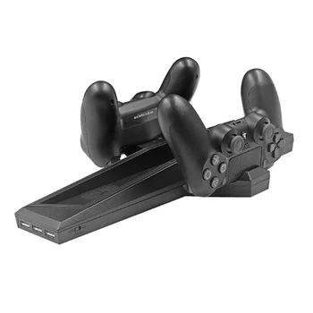 

for PS4/PS4 Slim/PS4 Pro Vertical Stand with Cooling Fan Dual Controller Charger Charging Station for SONY Playstation 4