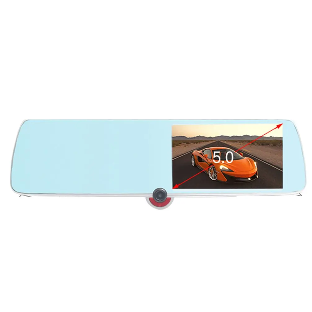 

Streaming Media Rearview Mirror Recorder 5 Inch Hd Night Vision Double Lens Reversing Image Professional High Quality