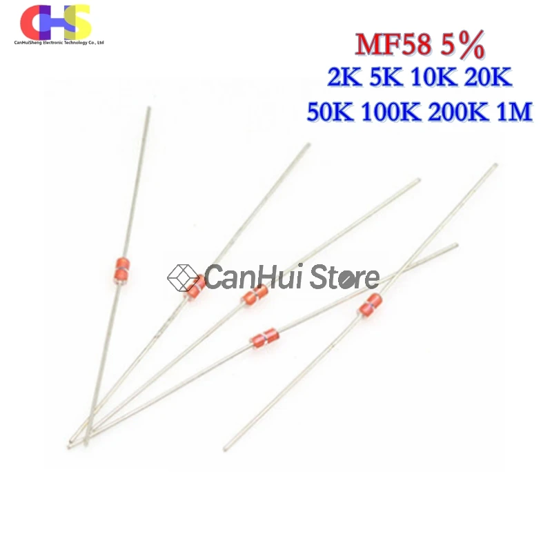 20PCS Thermal Resistor NTC MF58 3950 B 5% 1K 2K 5K 10K 20K 50K 100K 200K 500K 1M 1/2/3/5/10/K Ohm R Thermistor Sensor | Электронные