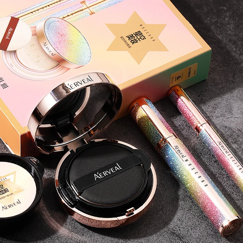 4pcs/set Makeup set including Eyeliner Air Cushion Mascara BB Powder makeup kit women Cosmetics Tools