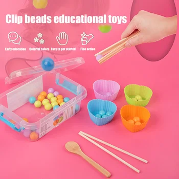 

Kids Chopsticks Pratice Game Bean Clamping Intellectual Traning Toy Early Education Hot Sales