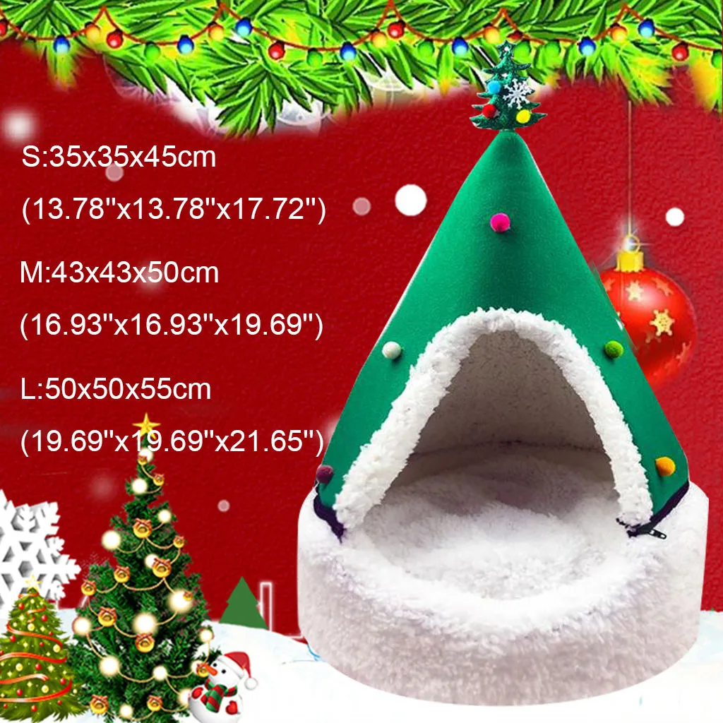 Теплый дом для собаки, Удобный милый домик для кошки, полузакрытый Рождественский теплый мягкий зимний наполнитель для питомца, кошачий наполнитель cama para cachorro