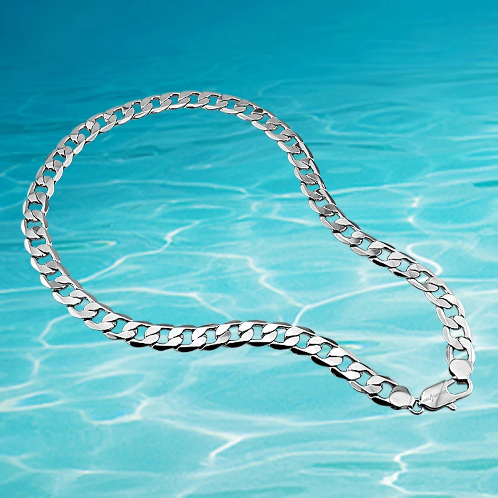 Модные ожерелья из стерлингового серебра 925 пробы для мужчин. Мужские ювелирные изделия из настоящего твердого чистого серебра, широкая версия 12,5 мм Мужская цепочка Ожерелье