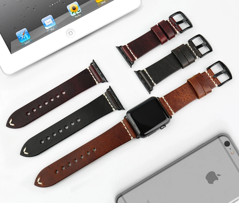 Accessories  Damier Leather Black Apple Watch Band 42mm 44mm 45mm