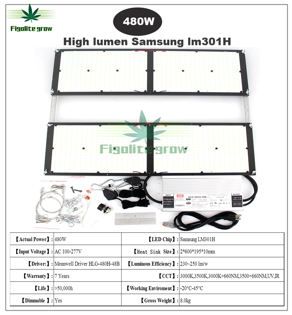 New 120W 240W 320W 480W Samsung LM301H Dimmable Quantum Tech V3 Board led grow light Meanwell driver 7 years warranty