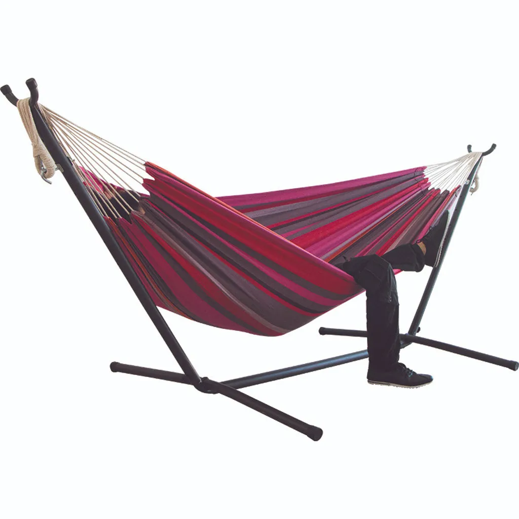 cheap garden furniture Two-Person Hammock Camping Thicken Swinging Chair Outdoor Hanging Bed Canvas Rocking Chair Not With Hammock Stand 200*150 CM Outdoor Furniture luxury Outdoor Furniture