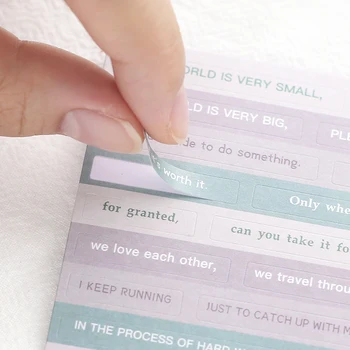 

Yoofun PVC/White Kraft Paper/Coated Paper Stickers Poems Good Sentence Life Philosophy for Journal Scrapbooking Deco
