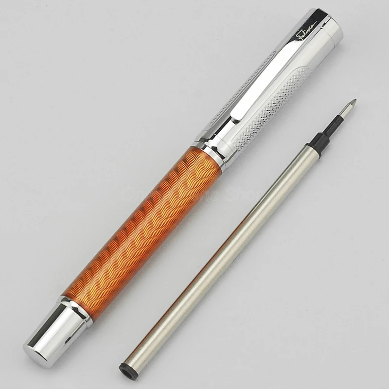 Fuliwen Carbon Fiber Roller Ball Pen, Brand New Yellow Color Top Quality For Business Writing Gift Pen