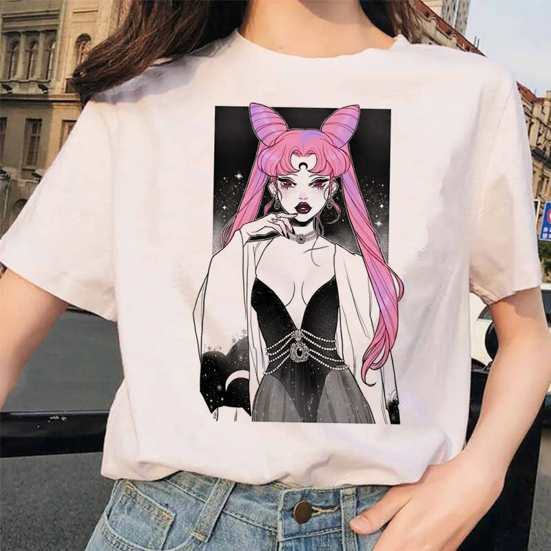 Sailor Moon 90s забавная футболка кофта с капюшоном футболка Эстетическая кошка аниме Женская Милая футболка Kawaii тройники мода Ullzang