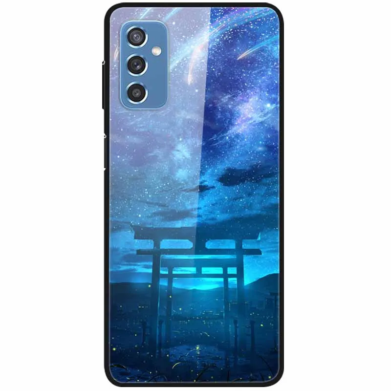 Luxury Print Case For Samsung Galaxy M52 5G Case for Galaxy m52 5G Cover Tempered Glass Phone Funda Back Cases M 52 2021 NEW cute phone cases for samsung  Cases For Samsung