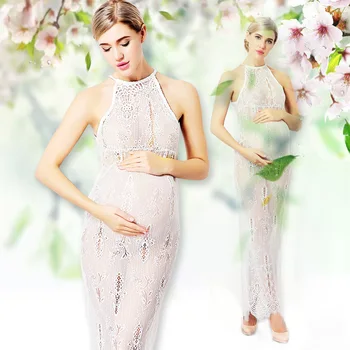 

Sexy Pregnant Woman in Suspenders Shooting Costume Photo Clothing Mom's Skirt Tailing Evening Dress