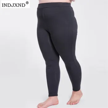 

INDJXND Black Warm Pants Velvet Legging Thick High-Waist Solid All-Match Sexy Leggings New Fashion Black Winter Legging Women's