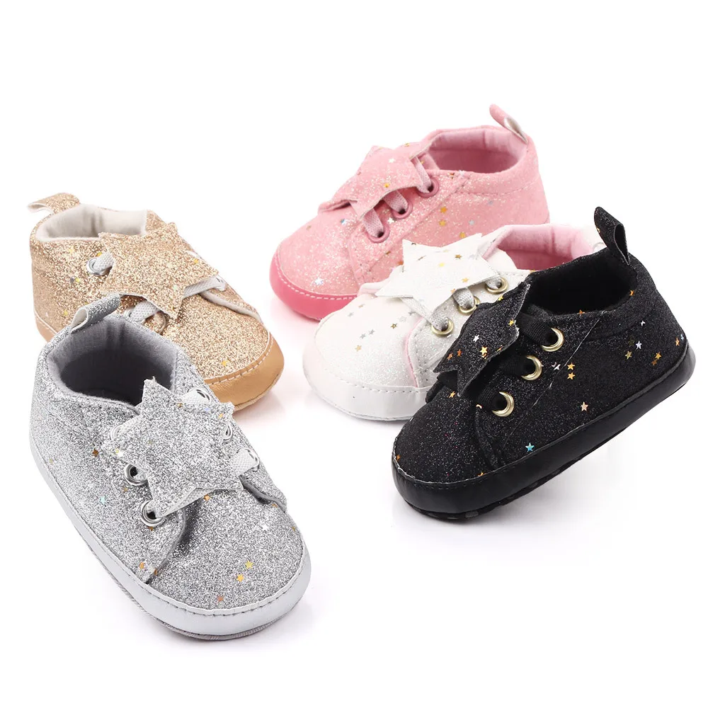 For Sale Baby Shoes First-Walkers Bebe Sneaker Soft-Soled Newborn Girls Infant PU Sequin Star 1zWzgQV8B