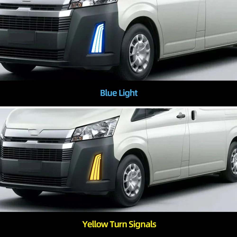 CSCSNL 2 шт. для Toyota NEW Hiace 12 В Автомобильный светодиодный DRL Дневной ходовой светильник, противотуманная фара, украшение с течением сигнала поворота