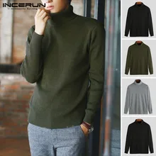 #Special Offers Autumn Men Sweater Solid Color Turtleneck Korean Style Knitted Long Sleeve Pullovers Fashion Slim Fit Mens Sweaters INCERUN 2019 #Special Offers Autumn Men Sweater Solid Color Turtleneck Korean Style Knitted Long Sleeve Pullovers Fashion Slim Fit Mens Sweaters INCERUN 2019