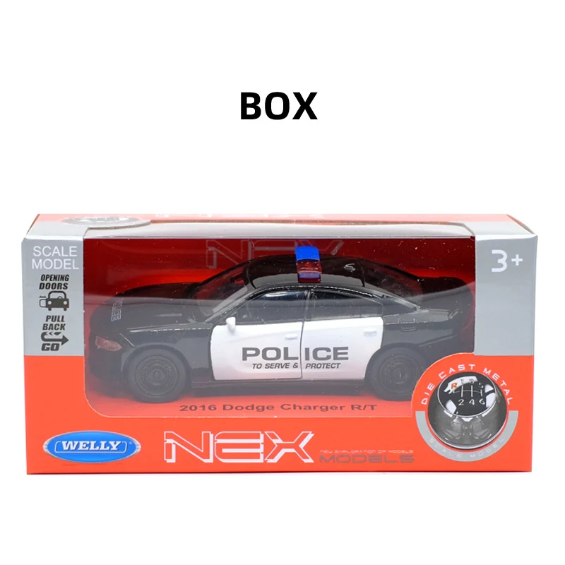 Police car (box) WELLY 1:36 зарядное устройство R/T Полицейская машина литая под давлением модель автомобиля игрушка с вытягиванием назад для детей подарки коллекция игрушек - Цвет: Police car (box)