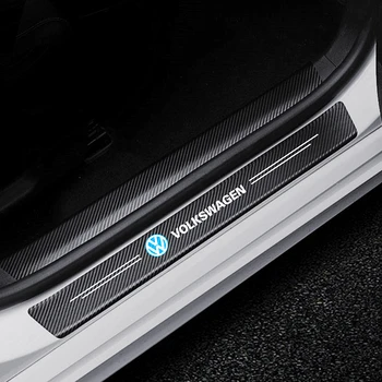 

4Pcs Car Carbon Fiber Bumper Protective Stickers for Volkswagen VW golf 6 golf 7 polo passat tiguan sharan beetle Car styling