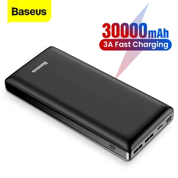 

Baseus 30000mAh Power Bank For Samsung S10 S9 Xiaomi mi 9 30000 mAh Powerbank USB C Portable External Battery Charger Poverbank