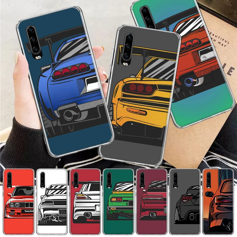 Japan Jdm Sports Cars Comic Soft Cover Phone Case For Huawei P30 P P10 P40 P50 Mate 40 30 10 Pro Lite Soft Cover House Phone Case Covers Aliexpress