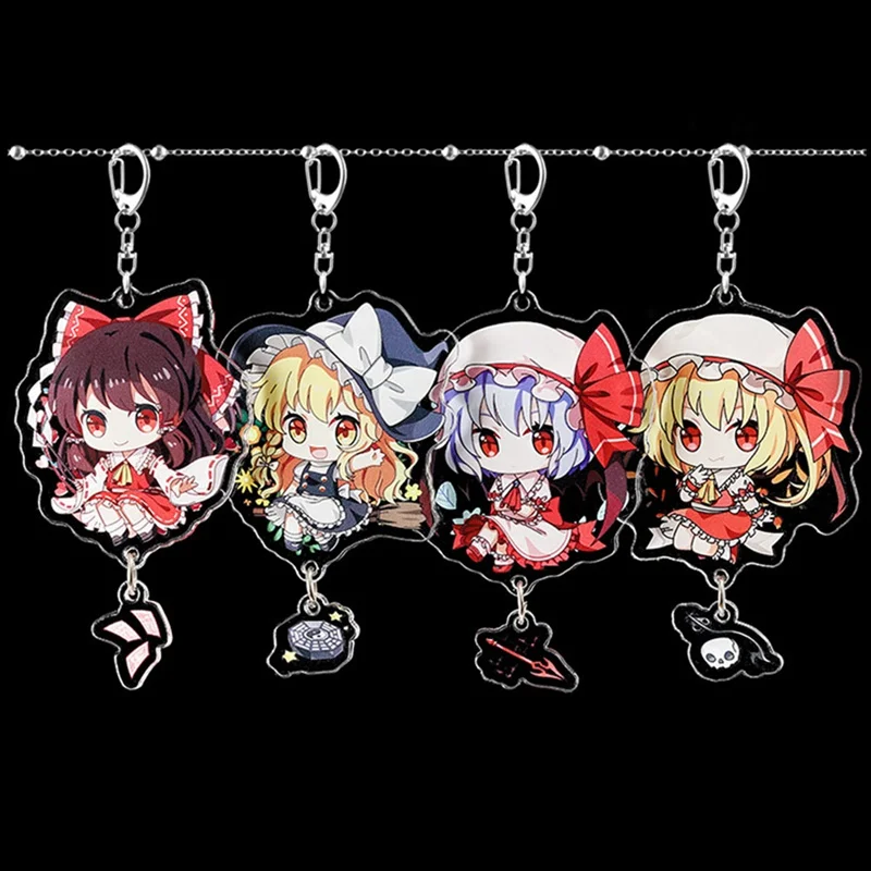 Аниме TouHou Project Keychian Косплей Kirisame Marisa Hakurei Reimu акриловая двухсторонняя прозрачная подвеска ювелирные изделия для фанатов подарки