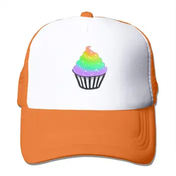 

TSDFCCute Rainbow Cupcake Men Cap Denim Cotton Adjustable Hat Custom Funny Fishing Visor Ash Mesh Trucker Hat