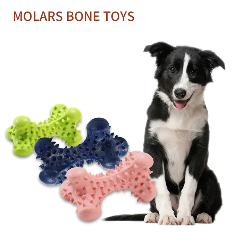 

Pet Dog Toys TPR Bite-resistant Molar Biting Bone Toy Elasticity Bone Shape Dog Chew Rubber Toy Dog Tooth Clean Soft Toy