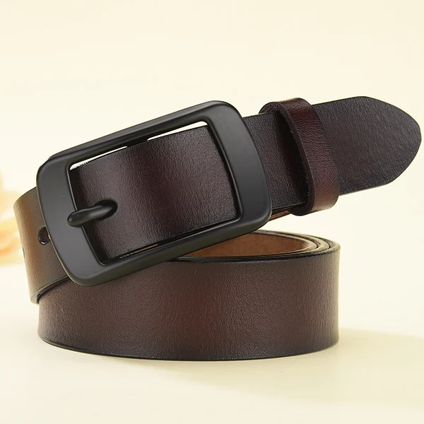 [LFMB]Women's Belts New Designer Fashion Genuine Leather Brand Straps Female Waistband Pin Buckles Fancy Vintage for Jeans black belt for women Belts