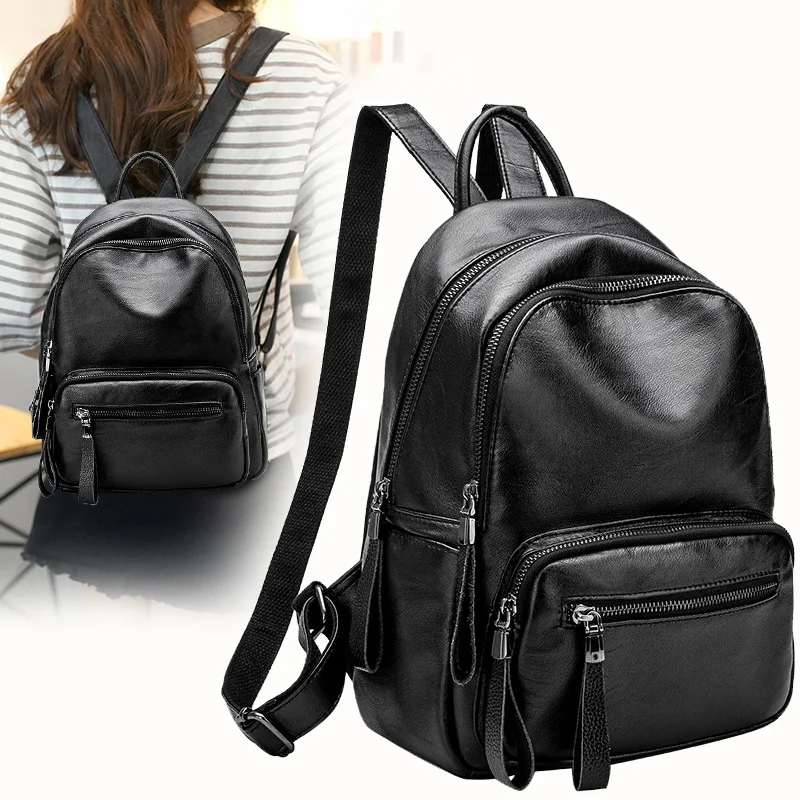 

2019 Spring New Style Backpack School Season Fashion STUDENT'S Backpack with Cowhide Casual Bag Wholesale