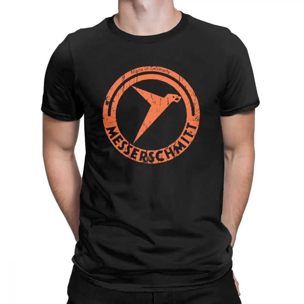 Messerschmitt German Aircraft Vintage WW2 T-Shirt Men Wold War 2 100% Cotton Tee T Shirt Graphic Plus Size Tops |