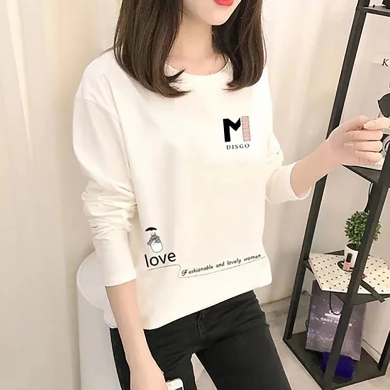 

2Pcs/Lot Short Long Sleeve Striped T-shirt Women Cotton Korea Style Tshirt Ladies Fashion Summer Spring Top Tee Femme