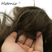 Hstonir Мужская парика-накладка швейцарская кружевная система волос с прозрачными поли волосами для мужчин t индийские волосы remy парик для мужчин H036
