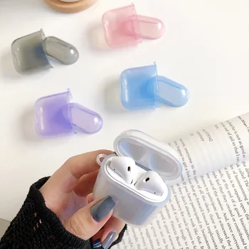 

For AirPods Candy Color Case Cute Transparent Soft TPU Cover For AirPods 2 Earphone Case Protector For Airpods Pro Charging Box