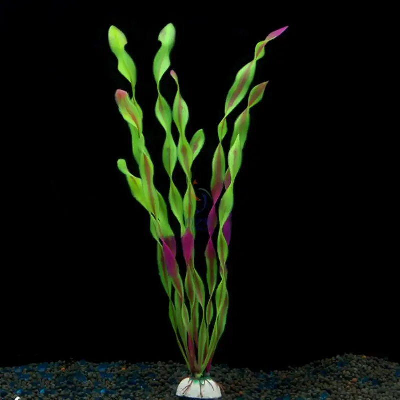 1 шт. пластиковые аквариумные растения чудо-трава орнамент Декор Пейзаж для аквариума - Цвет: Светло-зеленый