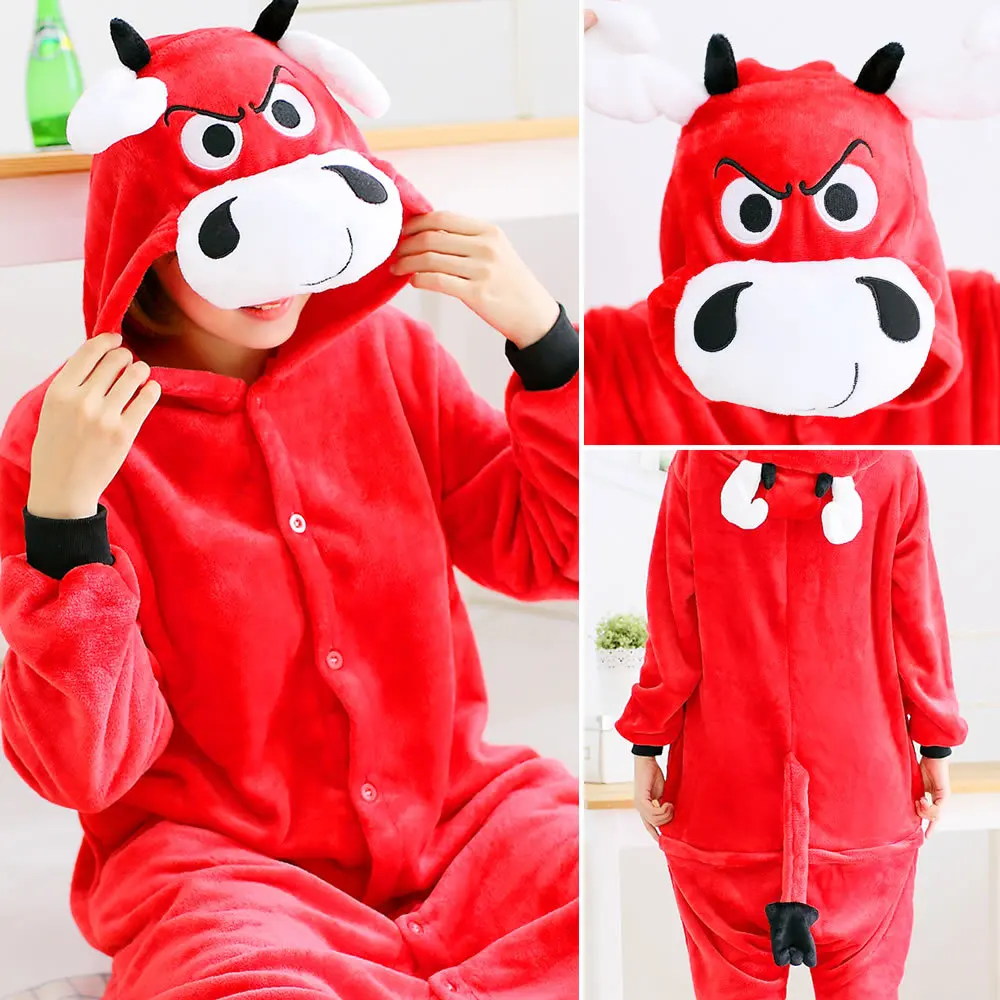 As shown Пижама в виде животного для взрослых женщин единорог пижамы Onesie кигури панда Пижама Аниме Мультфильм Комбинезоны Witner Пикачу ночнушка комбинезон - Цвет: As shown