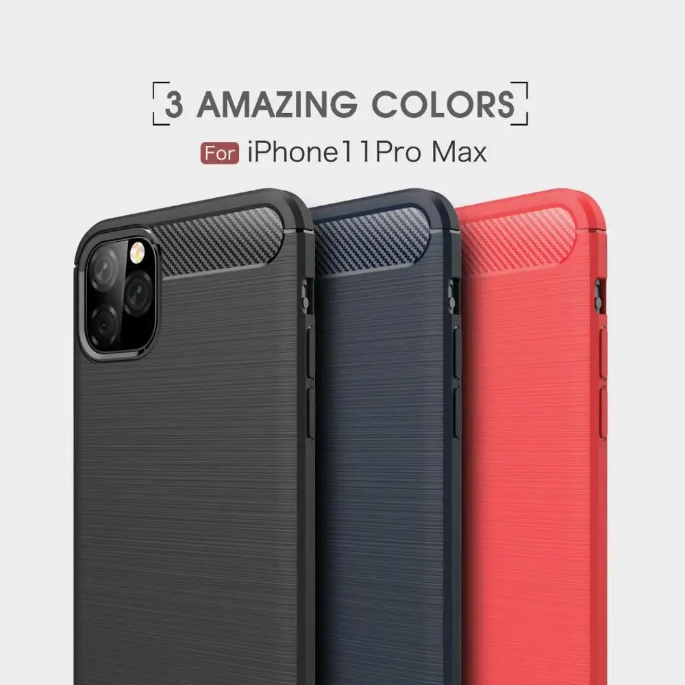 

Soft Cover Full Protection Carbon Fiber TPU Silicone Phone For iPhone 11 Pro Max XS Max 7 8 Plus 6S Case