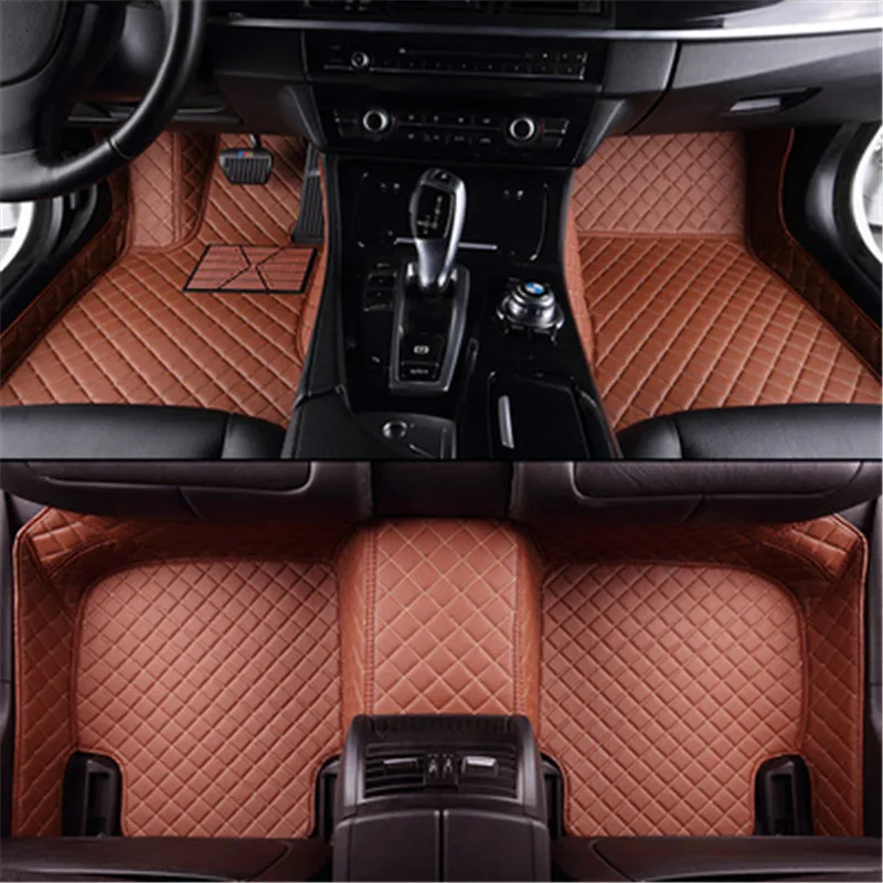 Кожаные автомобильные коврики для Toyota Avalon land cruiser CHR Land Cruiser Camry, автомобильные накладки для ног, автомобильный коврик - Название цвета: brown