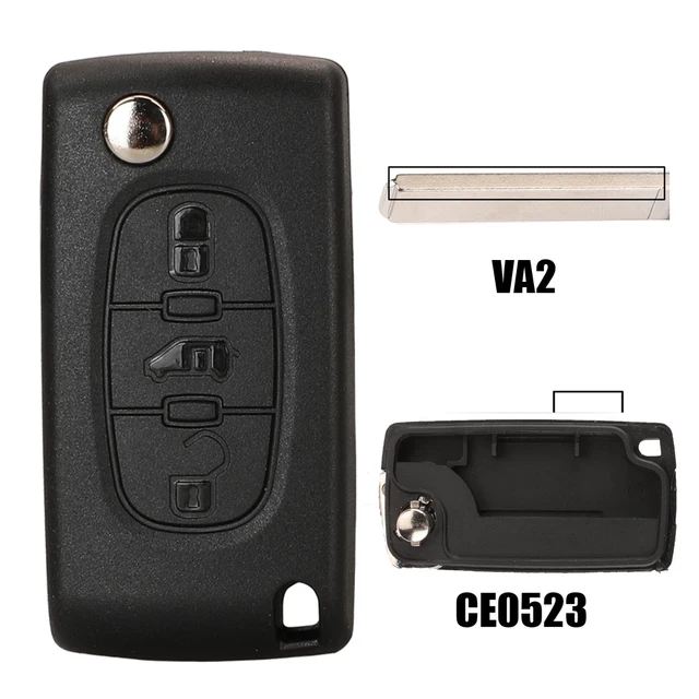 Jingyuqin Remote Flip Car Key Shell For Peugeot 206 408 1/2/3/4/5/6/807 Partner Citroen C1/2/3/4/5/6/7/8 Xsara Picasso CE0523/36 3B Suv VA2 CE0523