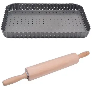 

Pizza Tray Household Baking Tools Round Baking Pizza with Pin Cookie Biscuits Beech Solid Wood Pressure Dough Stick