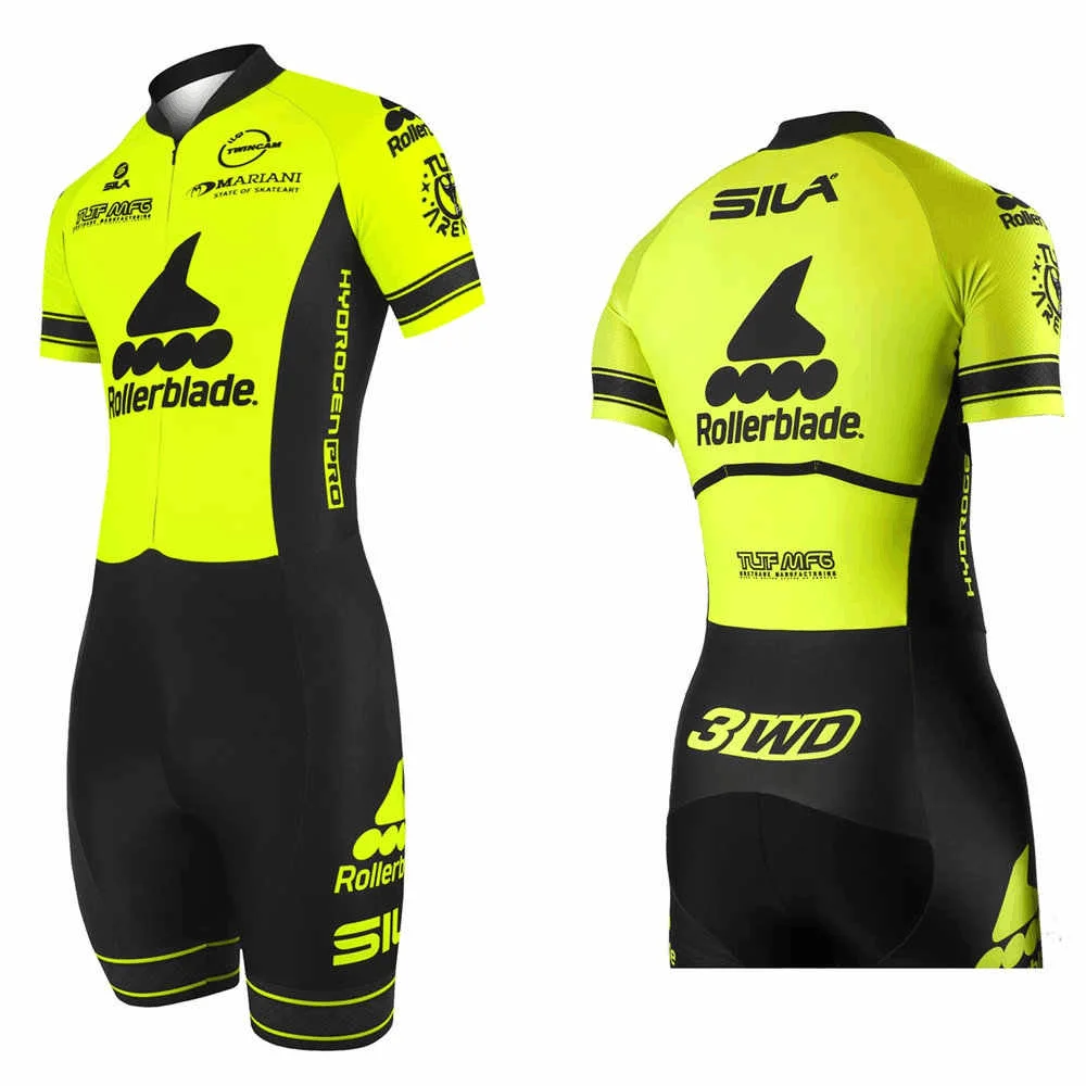

SILA pro team skating suit racing skinsuit suit summer men speed Inline roller skate triathlon set ciclismo skating jumpsuit