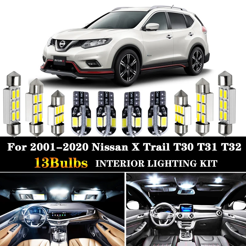 Светодиодный светильник на крышу без ошибок 100% белый для Nissan X Trail T30 T31 T32 2001 2020|Сигнальная лампа| |
