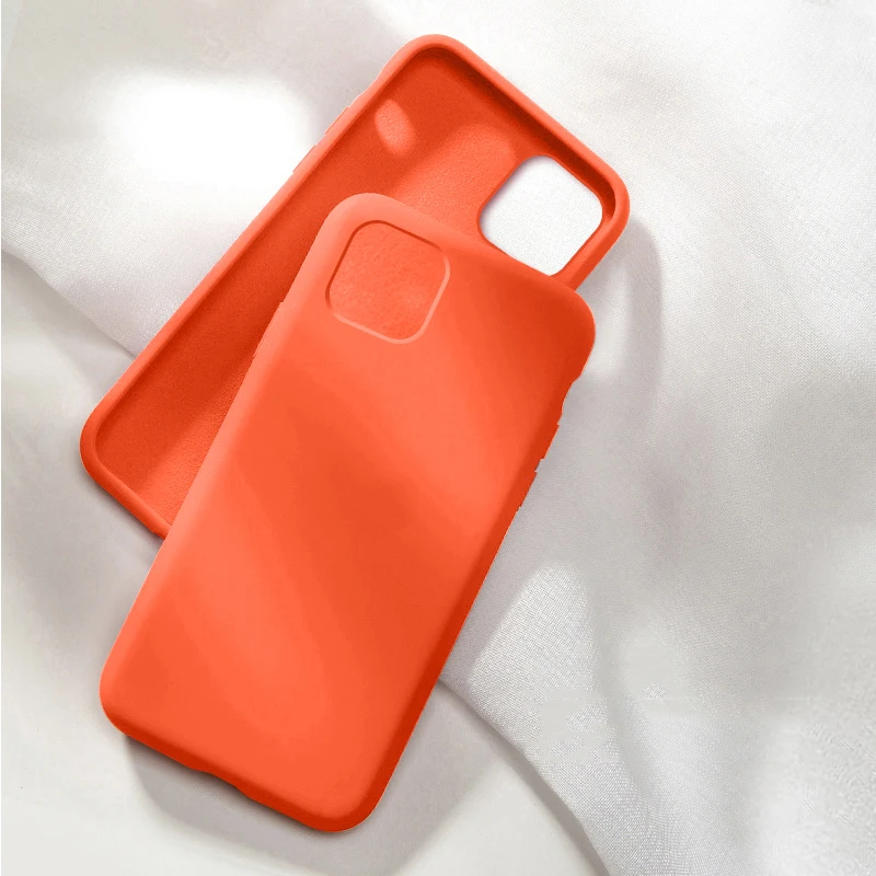 Роскошный официальный силиконовый чехол для iPhone 11 Pro MAX XS XR X чехол с логотипом для Apple iPhone 7 8 6S 6 Plus чехол funda - Цвет: 6.Orange red