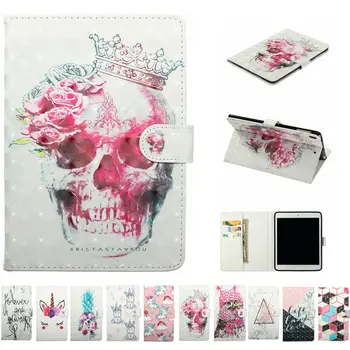 

3D Fashion Print PU Leather Case for Amazon Kindle Fire 7 2019 Cover for Amazon New Fire 7 2017/15 With Card Slots Case+film+pen