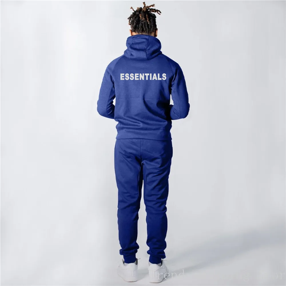 21SS Essentials Hoodie Set Men's Women's Fashion Sweatshirt 2piece Set Essentials Casual Sweatpants Hip Hop Jogging Sports Set mens 2 piece set