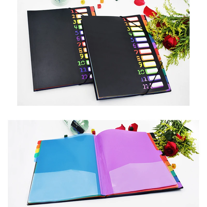 Newly File Folder Rainbow Color Digital Index Card Folder
