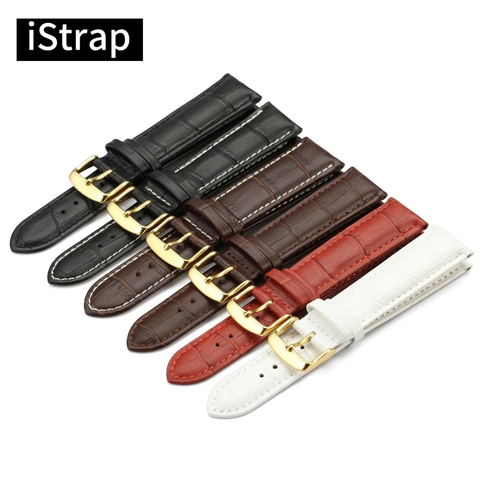 Ремешок iStrap 12 13 14 16 18 19 20 21 22 24 мм черный ремешок для часов из натуральной телячьей