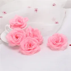 Elegant Gold Silk Rose Heads - Set of 12, Assorted Colors for DIY Wedding and Home Décor (Light Pink)