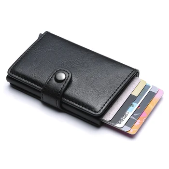

1 PC RFID Shielded Anti-theft Aluminum Alloy Blocking Vintage Business Safe Card Case Wallet Automatic Elastic Card Package New