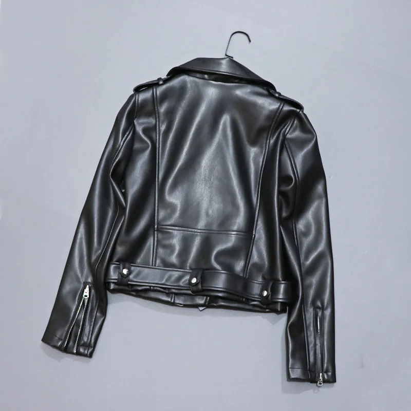 Nh104 Весна стиль женское платье локомотивное кожаное пальто Slim Fit ремень брошюр, красивая кожаная куртка
